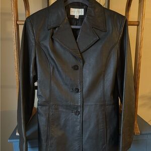 Worthington Black Leather Blazer